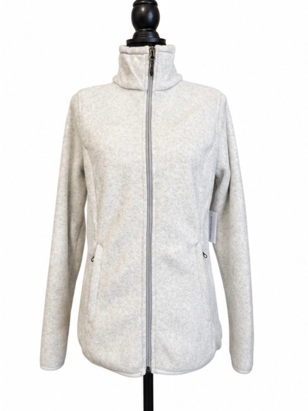Women's Medium Light Gray Full-Zip Fleece Jacket